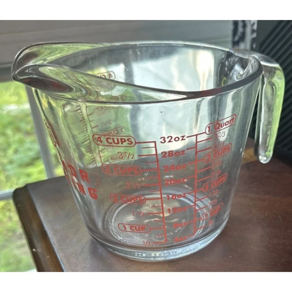Anchor Hocking 4 cup glass measuring cup Kitchen Baking Cooking Liter Clear